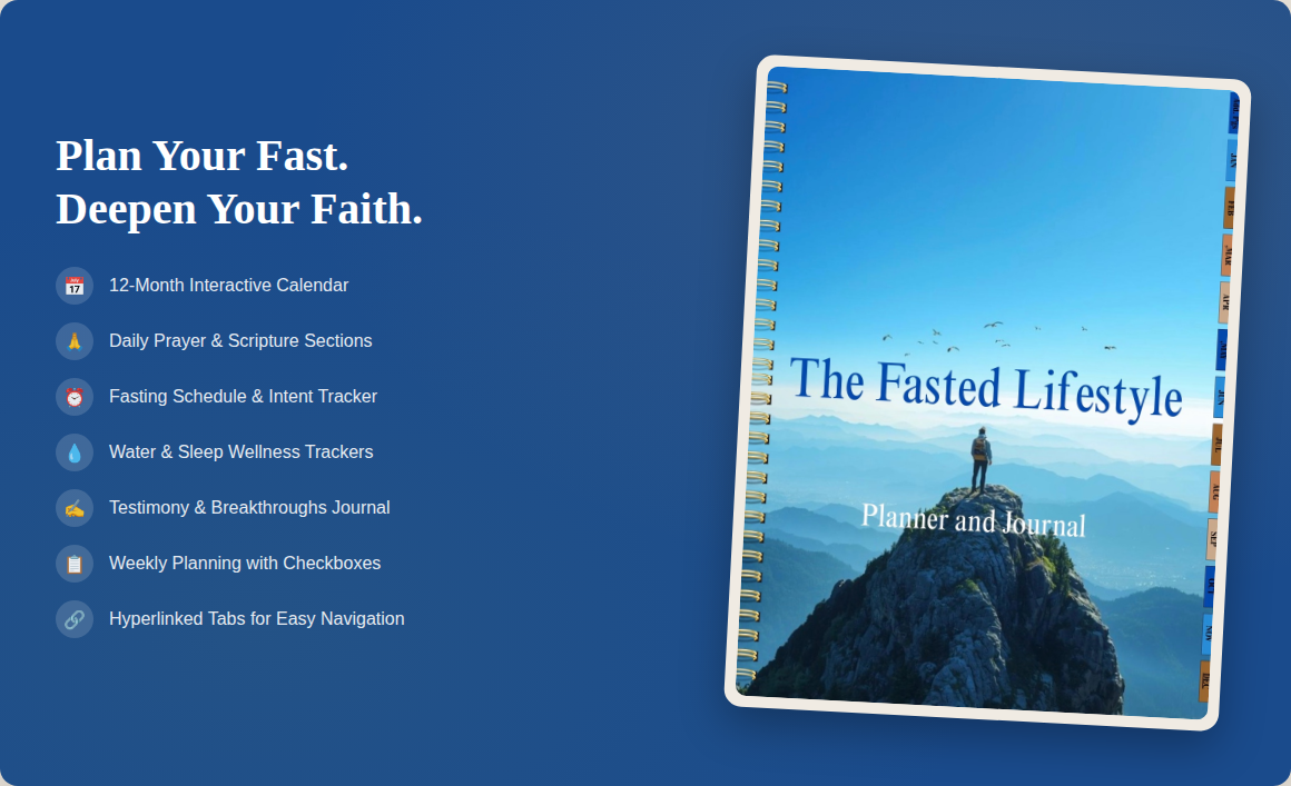 Customizable version of The Fasted Lifestyle Planner & Journal
